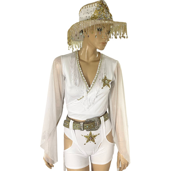 White and Gold Cowgirl Costume