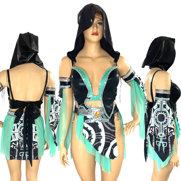 Zelda Twilight Cyber Princess Midna inspired Bra and Skirt Cosplay Costume