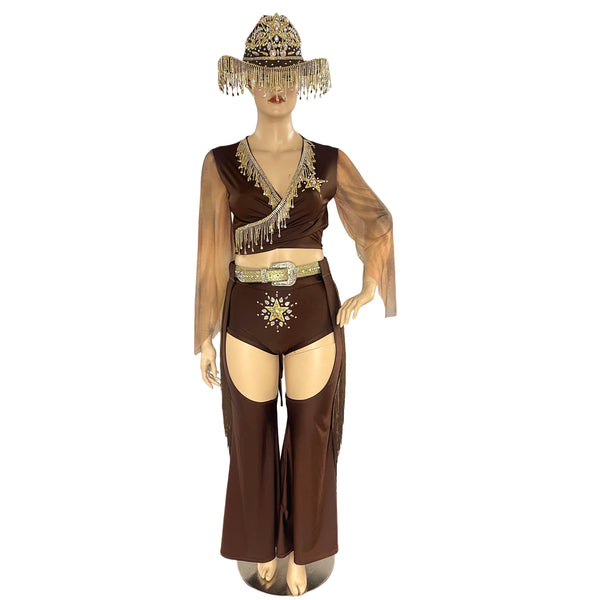 Brown and Gold Cowgirl Costume