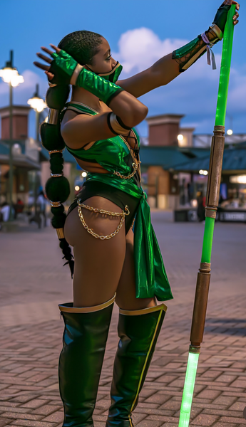 Video Game - Jade Green Assassin Warrior Dance Festival Cosplay Costume