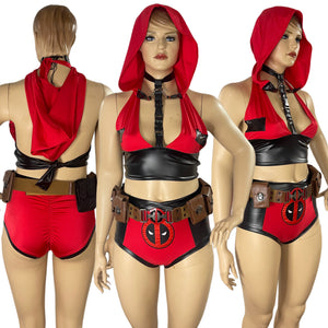 Deadpool inspired super hero Costume Rave Cosplay Halloween