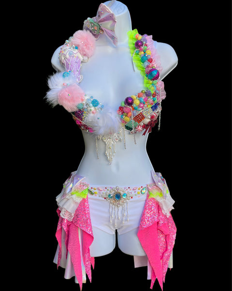 Pastel Candyland Board Game Bra Shorts and Crown