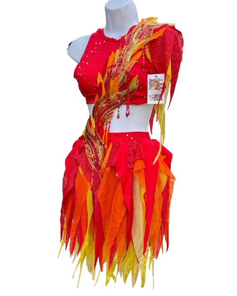 Ember Flame Phoenix Monokini Fairy Dance Costume Rave Bra