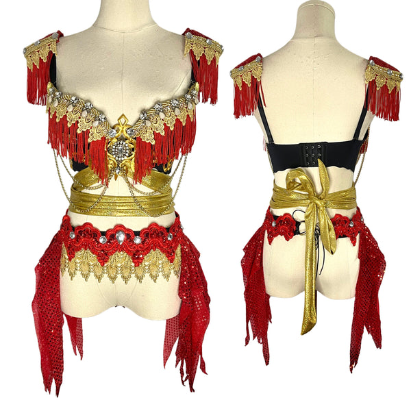 Ring Leader Bra Skirt Costume with Shoulder pads