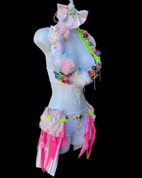 Pastel Candyland Board Game Bra Shorts and Crown