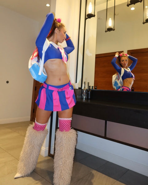 Austin Powers School Girl Twins Inspired Dance Festival Cosplay Costume