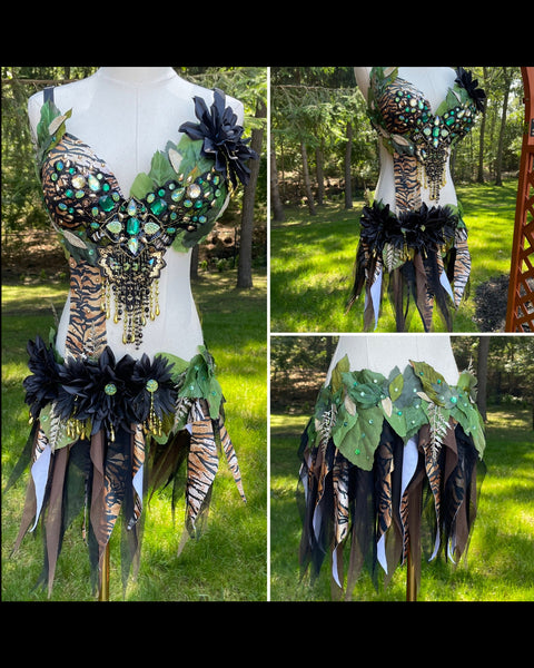 In to the Jungle Forest Tiger Monokini Costume