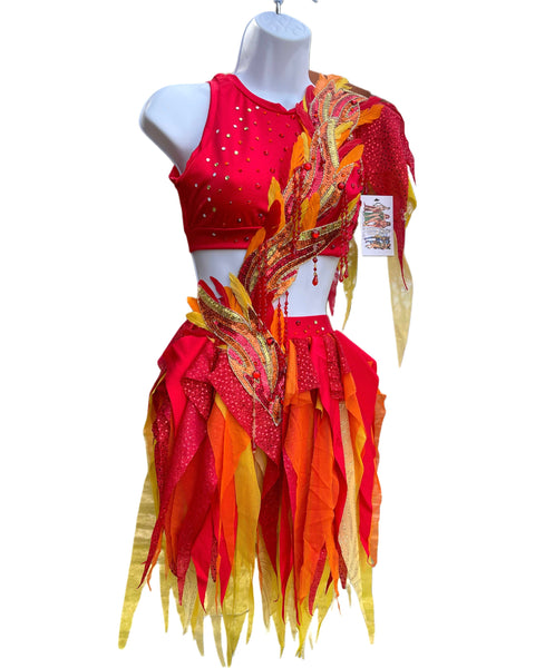 Ember Flame Phoenix Monokini Fairy Dance Costume Rave Bra