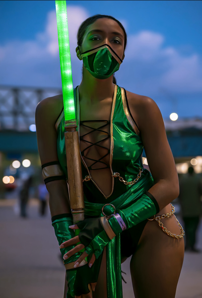 Video Game - Jade Green Assassin Warrior Dance Festival Cosplay Costume