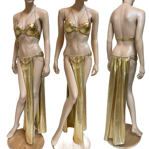 Gold Egyptian Scorpion Queen Bra with Gypsy Skirt