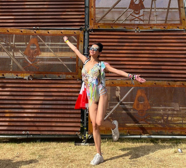 Holographic Pastel Rainbow Flower Fairy Bra Top Costume Dance Rave Halloween