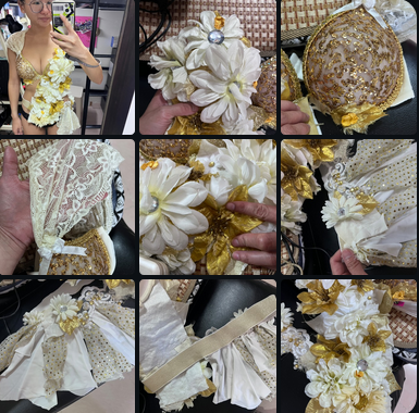 Custom Order for  Elena - Floral Gold Yellow and White Fairy Remake