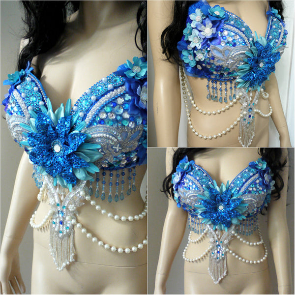 Pink Glitter Flower Fairy Bra Dance Halloween Costume