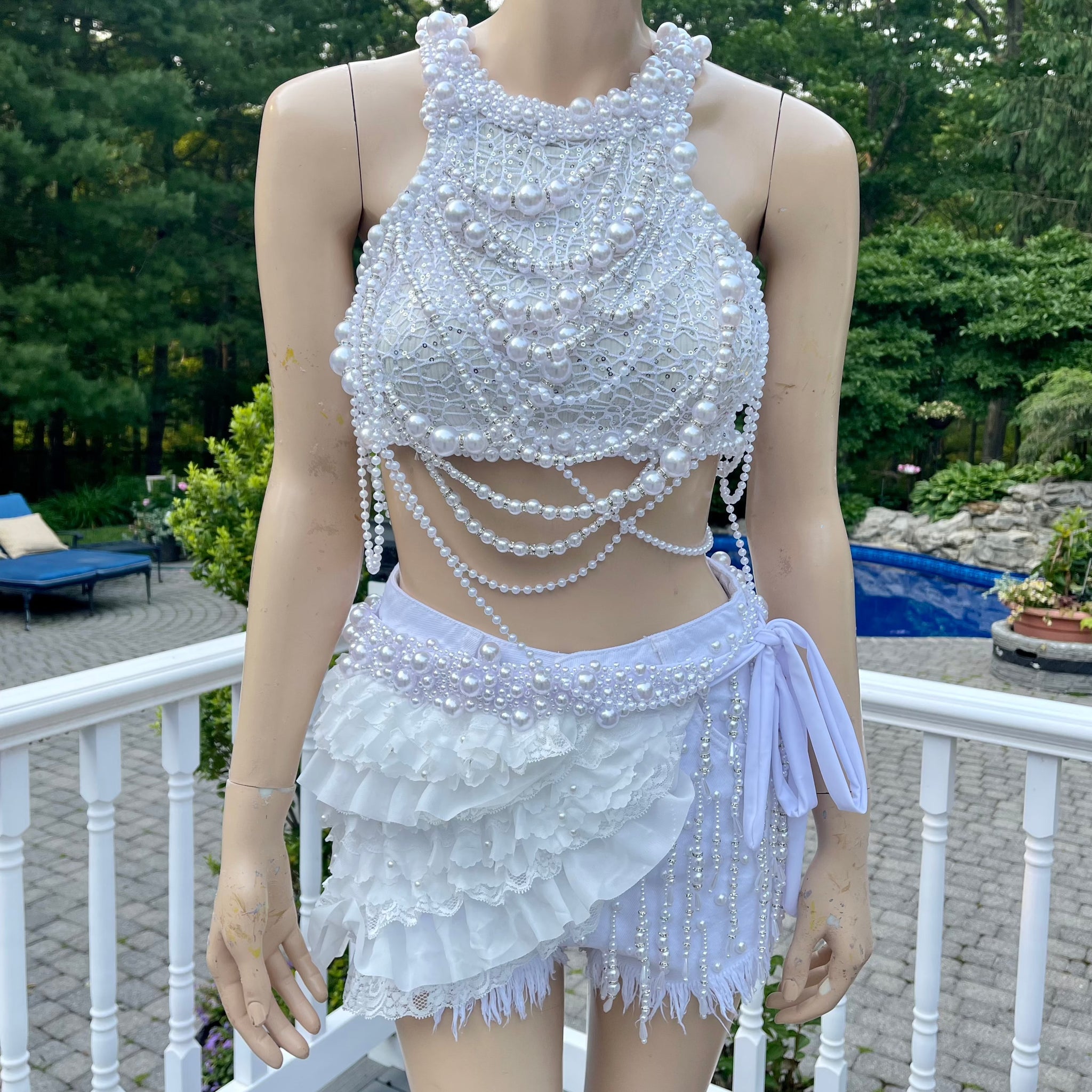 All White Pearl Dance Costume inspired by Jennie from BlackPink