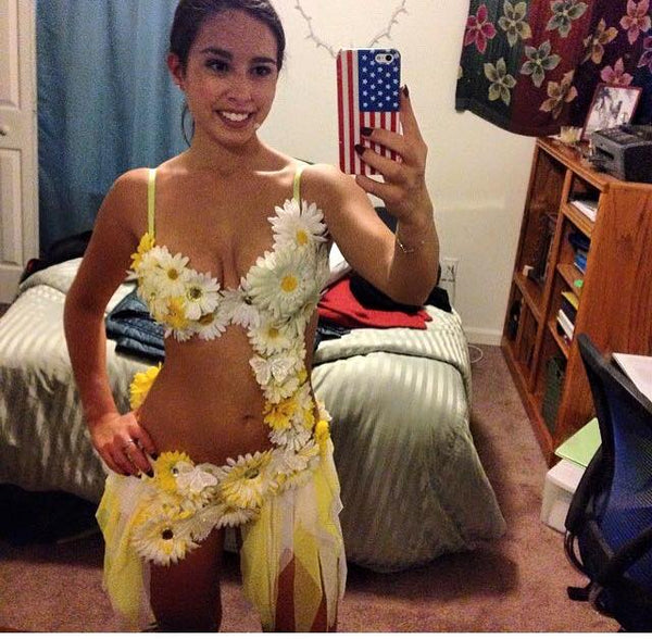 Summer Yellow and White Daisy Fairy Monokini Costume