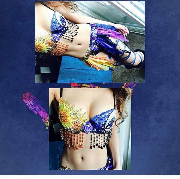 Sun and Moon bra and Half Skirt Dance Halloween Costume