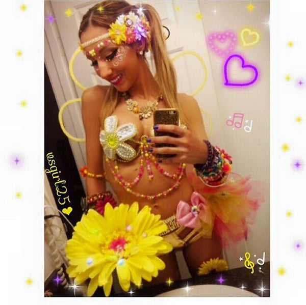 Pink Flower Daisy Samba Carnival Top Dance