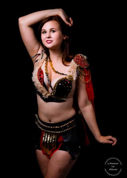 Red and Gold Warrior Gladiator Viking Costume