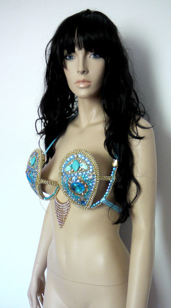 Turquoise Native Inspired Samba Carnival Dance Top