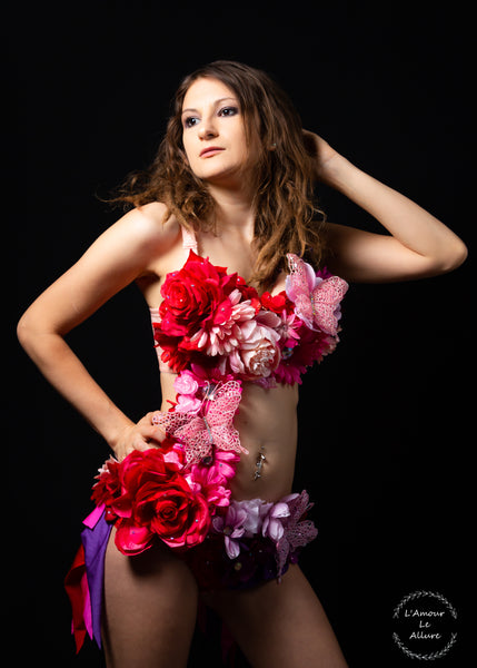 Red Pink Valentines Day Cupid Fairy Monokini Costume