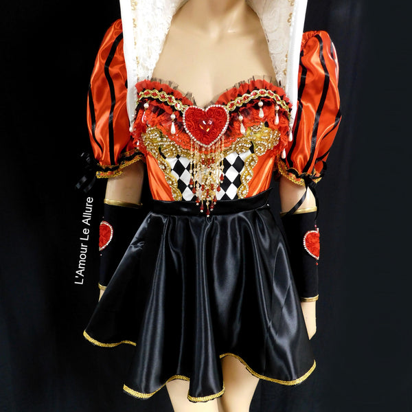Queen Of Hearts Corset Bustier Dress Gown - Renaissance - Alice in Wonderland