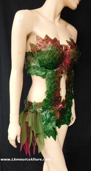 Poison Ivy Monokini Body Suit Costume Rave Bra Cosplay Halloween