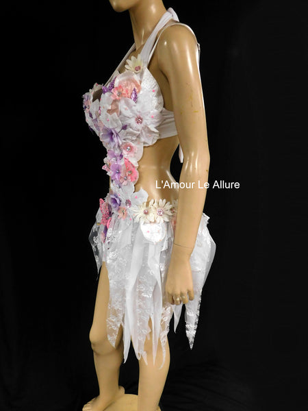 Pink Lavender Frosted Winter Fairy Monokini Costume