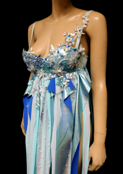 Pastel Iridescent Water Fairy Babydoll Dress Bra Costume