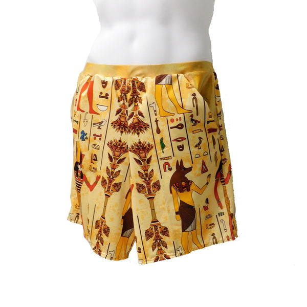 Mens Gold Egyptian Shorts with Pockets