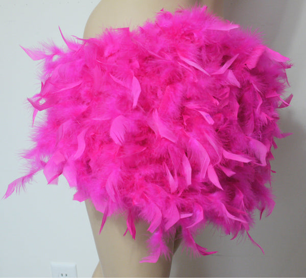 Pink Cheshire Cat Feather Bustle Skirt Rave Cosplay Costume Garter