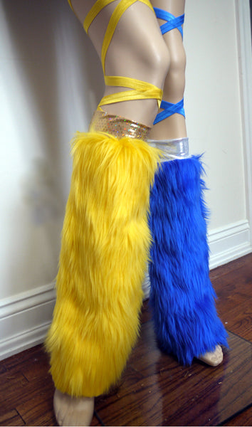 Sun and Moon Leg Warmers Fluffies Fur Dance Halloween Costume Accessories