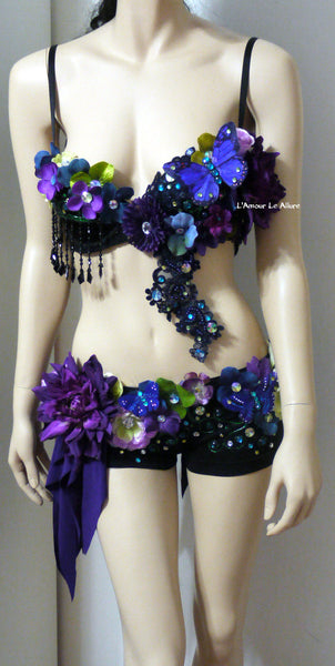 Dark Fairy 2 Costume Cosplay Dance Rave Bra Halloween