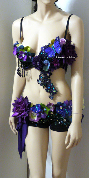 Dark Fairy 2 Costume Cosplay Dance Rave Bra Halloween