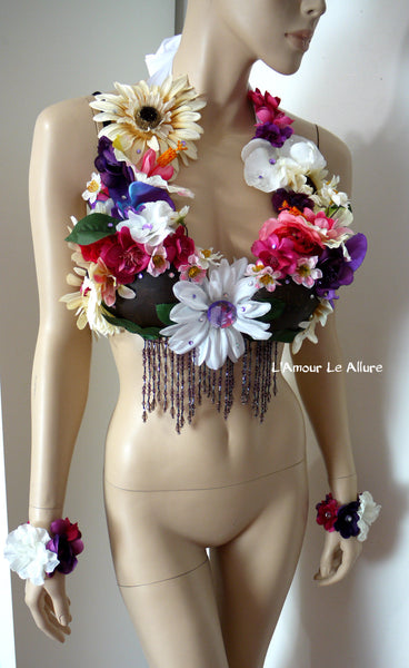 Hula Girl Coconut Flower Bra Dance Costume