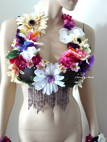 Hula Girl Coconut Flower Bra Dance Costume