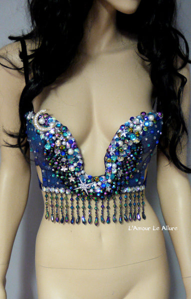 Galaxy Moon Plunge Rave Bra Dance Halloween Costume Gypsy