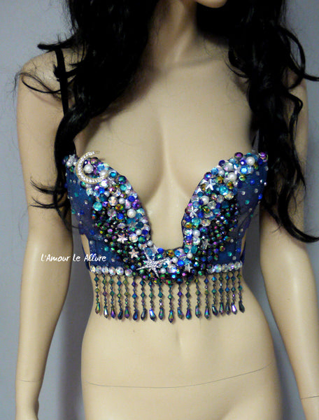 Galaxy Moon Plunge Rave Bra Dance Halloween Costume Gypsy