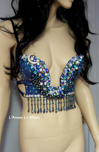 Galaxy Moon Plunge Rave Bra Dance Halloween Costume Gypsy