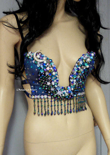 Galaxy Moon Plunge Rave Bra Dance Halloween Costume Gypsy