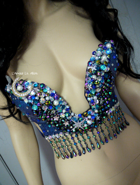 Galaxy Moon Plunge Rave Bra Dance Halloween Costume Gypsy