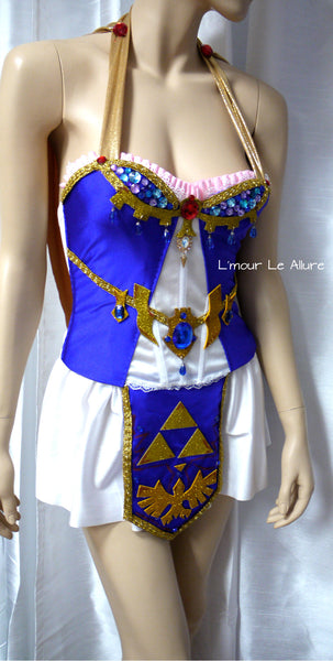Legend of Zelda Corset and Skirt Cosplay Dance Costume Rave Halloween