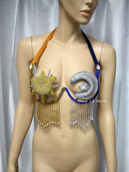 LED Sun and Moon Beaded Samba Rave Carnival Top