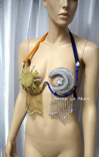 LED Sun and Moon Beaded Samba Rave Carnival Top