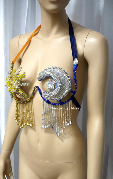 LED Sun and Moon Beaded Samba Rave Carnival Top