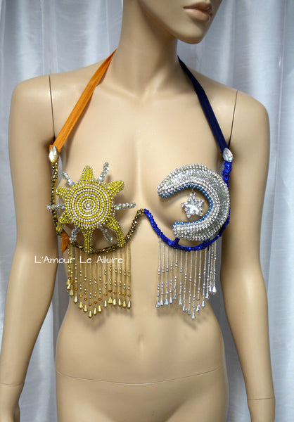 LED Sun and Moon Beaded Samba Rave Carnival Top