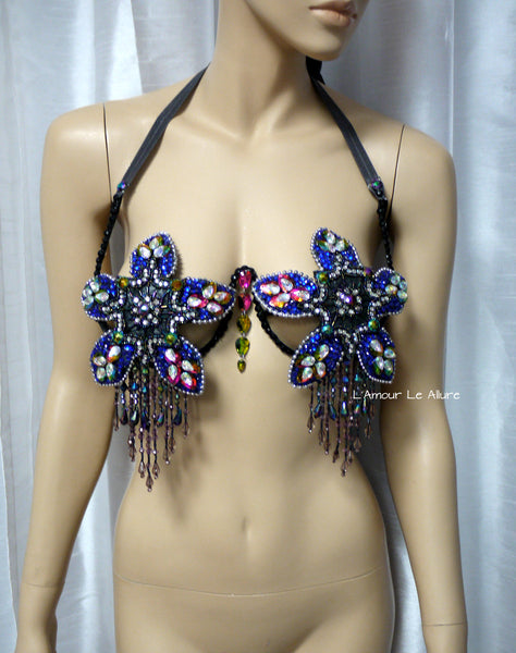 Dark Rainbow Flower Carnival Samba Dance Rave Top Halloween Costume