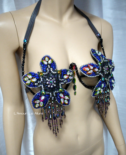 Dark Rainbow Flower Carnival Samba Dance Rave Top Halloween Costume