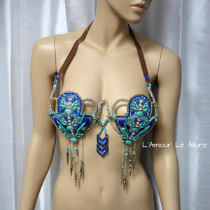 Turquoise Tribal Native Inspired Samba Carnival Dance Top