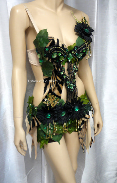 In to the Jungle Forest Tiger Monokini Costume