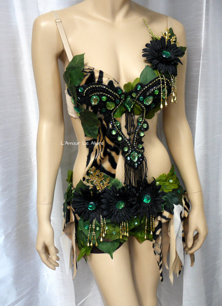 In to the Jungle Forest Tiger Monokini Costume